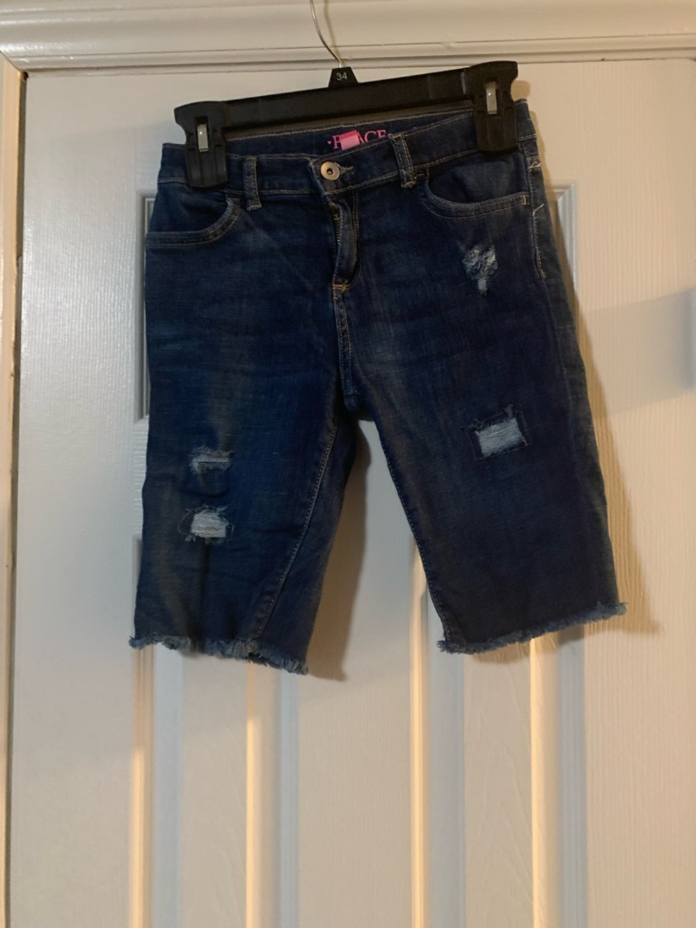 The Children's Place Dark Blue Distressed Denim Bermuda Shorts